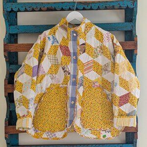 HANDMADE Vintage Vitamin D Quilt Jacket Sm/Med